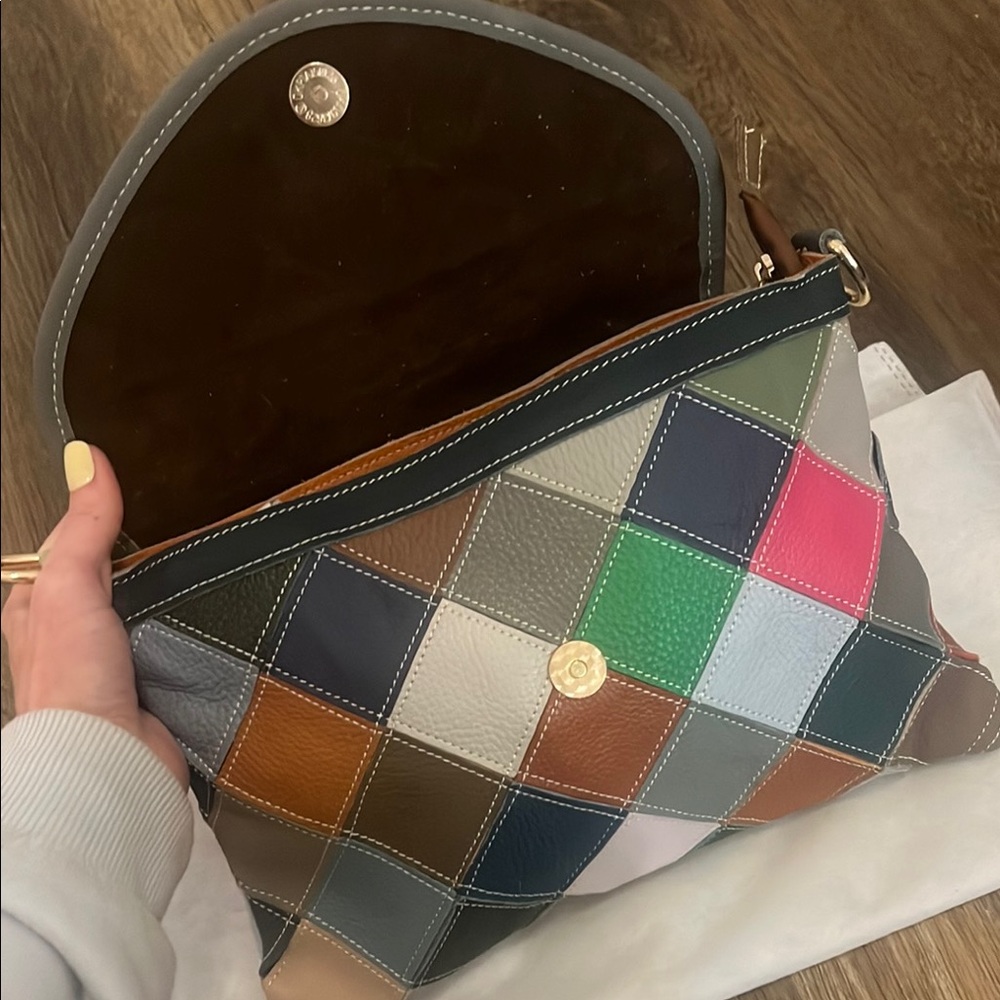 Multicolor Patchwork Women's Bag, Genuine Leather… - image 4